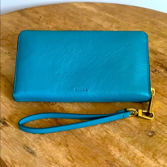 Fossil Handbags - Teal Fossil Wristlet Wallet
